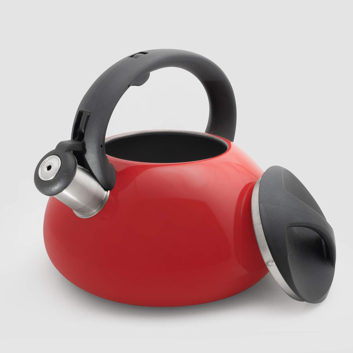 3 Qt Stainless Steel Tea Kettle Red Y32335