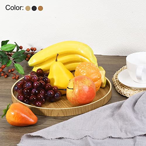 Brown 8 Inch Round Wood Serving Tray V94380