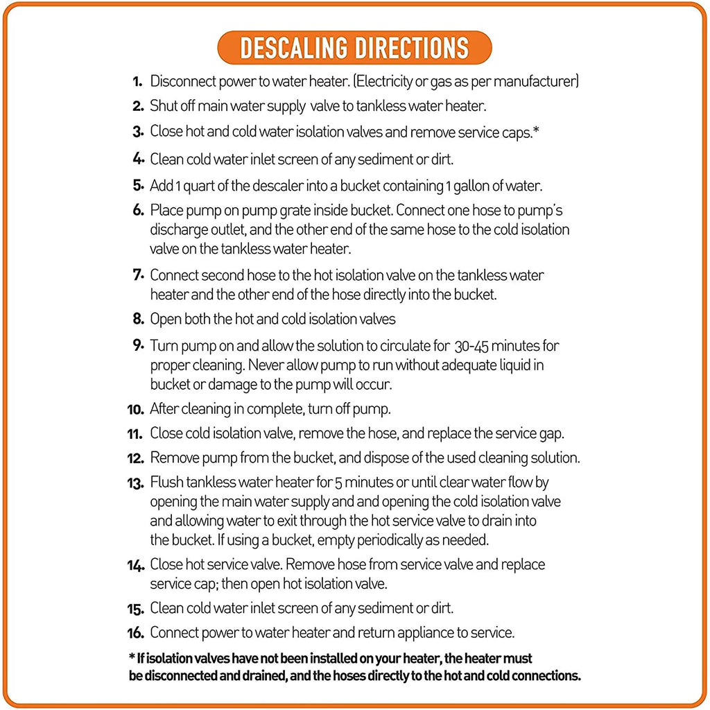 Tankless Water Heater Descaler Kit 128 fl oz Solution W482717
