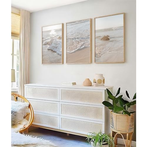 Beach Wall Art Canvas Prints Unframed 12x16 Inch Set of 3 D606037