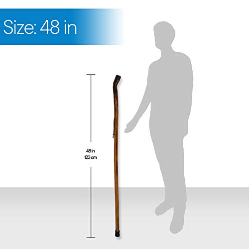 Wooden Walking Stick with Leather Wrist Strap T443219