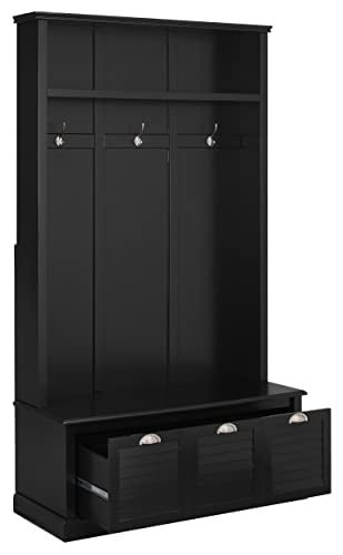 White Hall Tree with Storage Drawer J915