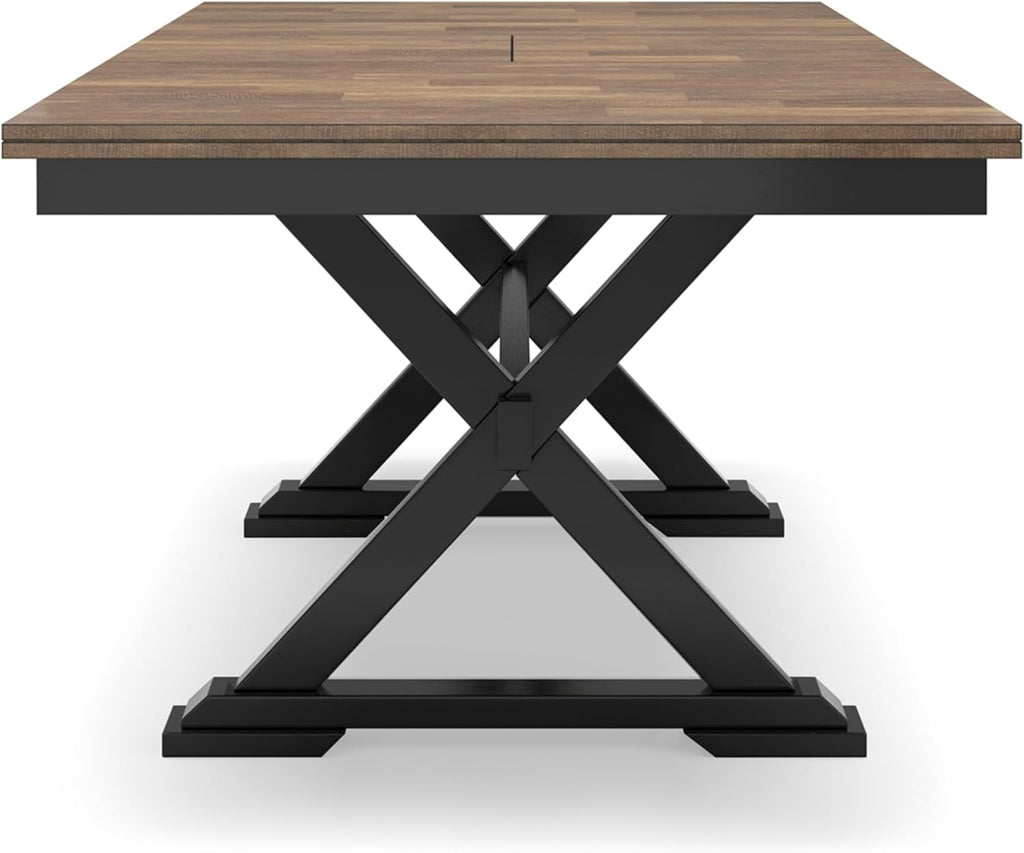 Black & Dark Brown Dining Extension Table A281