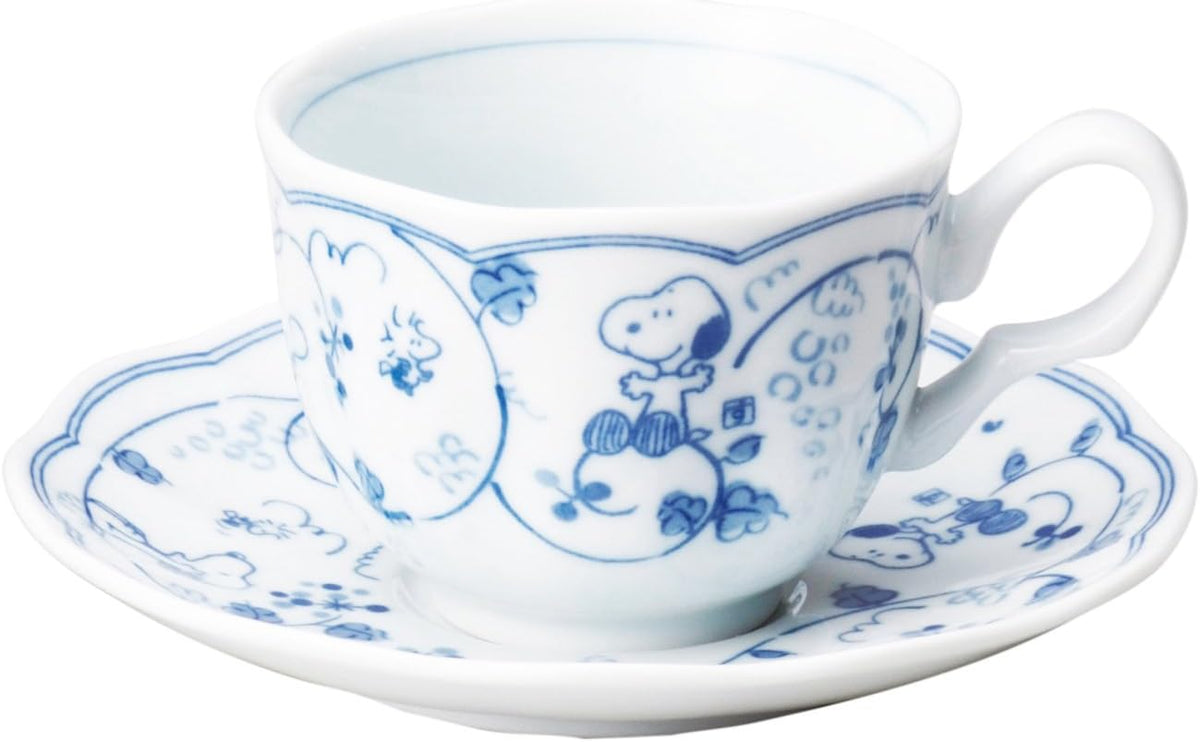 Blue and White Tea Cup and Saucer Set I658202