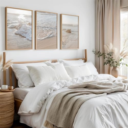 Beach Wall Art Canvas Prints Unframed 12x16 Inch Set of 3 D606037
