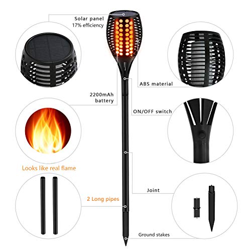 43" Flickering Flames Torch Lights Outdoor Waterproof 4-Pack U484669