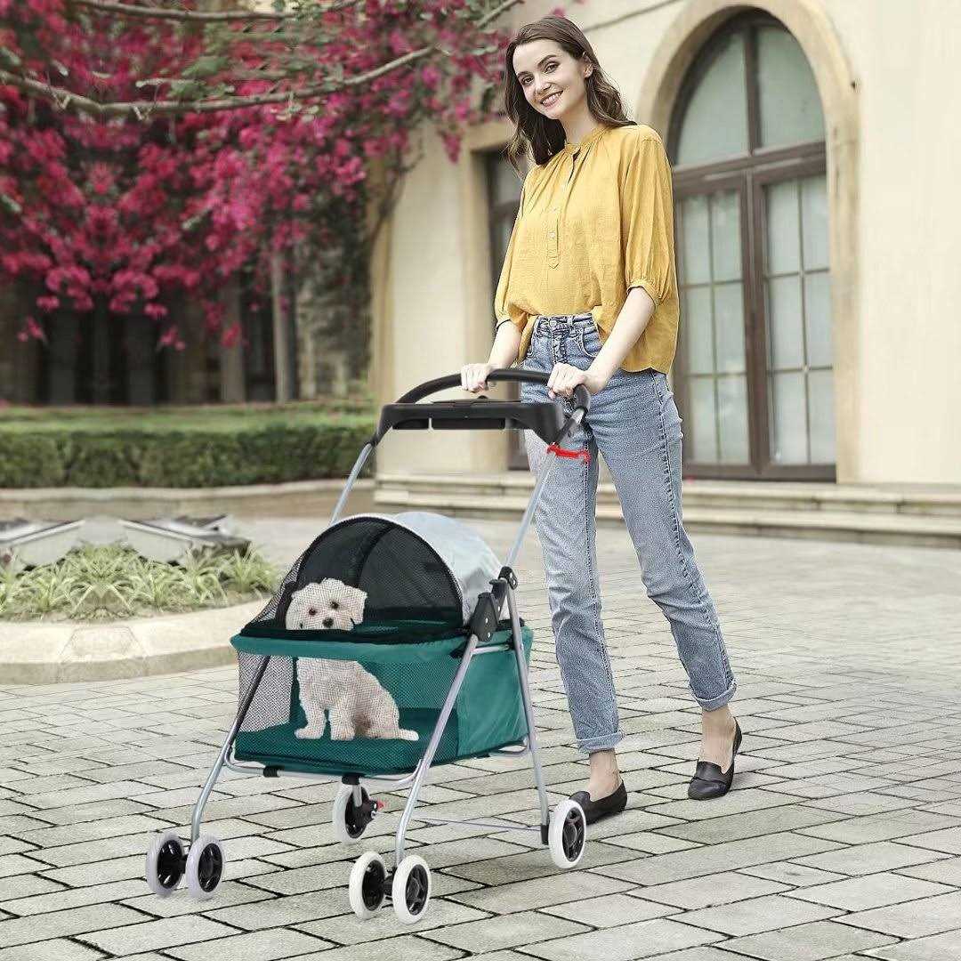 Folding Pet Stroller with Cup Holder L3496