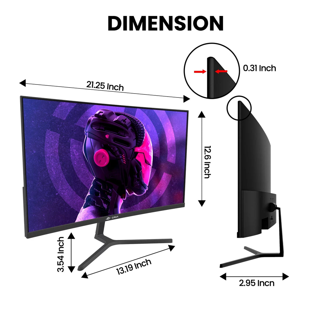 24" 165Hz Curved FHD 1080P Frameless Gaming Monitor G160528