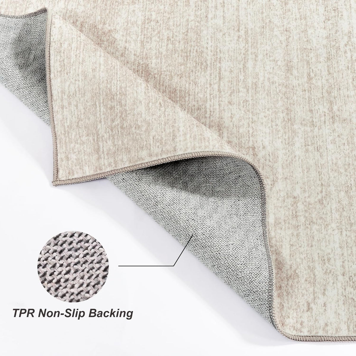 Washable 5x7 Beige Area Rug K1063