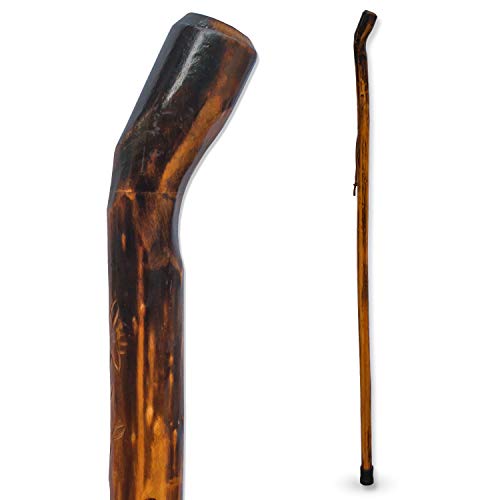 Wooden Walking Stick with Leather Wrist Strap T443219