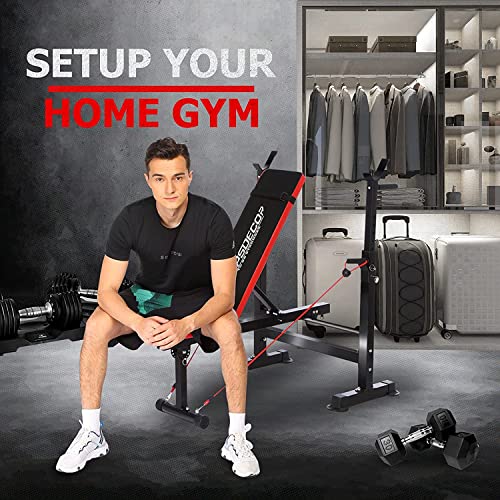 6 in 1 Weight Bench Set with Squat Rack and Barbell Rack K63815