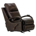 Brown Top Grain Italian Leather Glider Recliner with Heat & Massage K19438