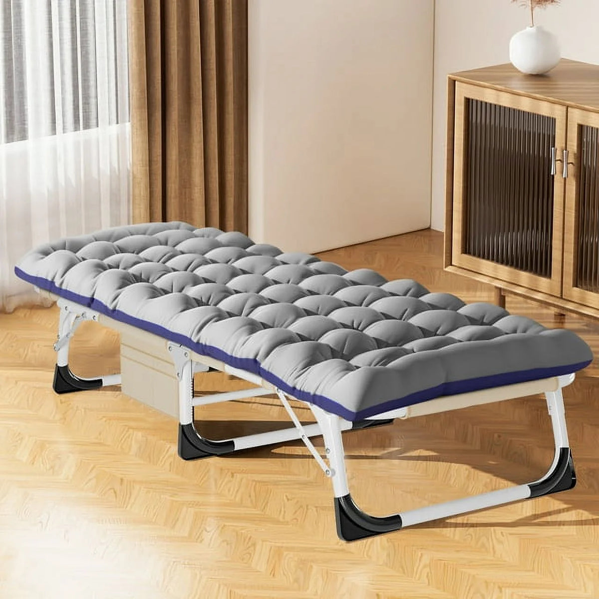 Heavy Duty Tanning Chair with Face & Arm Holes Adjustable 5-Position Folding Chaise Lounge Chair K980901
