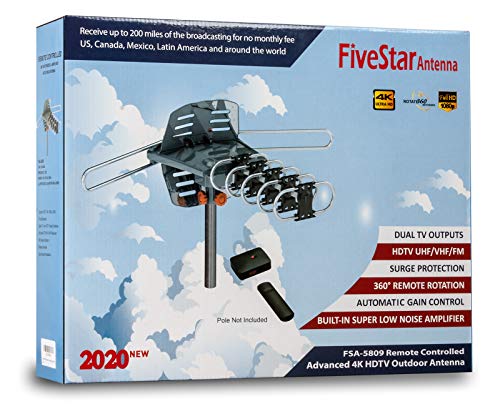 HDTV Antenna Amplified Digital Outdoor Antenna 150 Miles Range with 40FT RG6 Coax Cable C89973