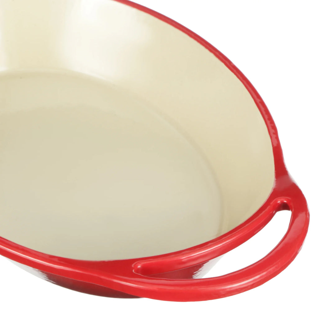 Red Enameled Cast Iron 2 Quart Oval Casserole C68493
