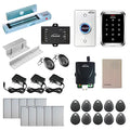 One Door Access Control Swinging Door 600lbs Maglock with Outdoor Keypad Reader Mini Controller EM Card Wireless Receiver PIR Kit M217