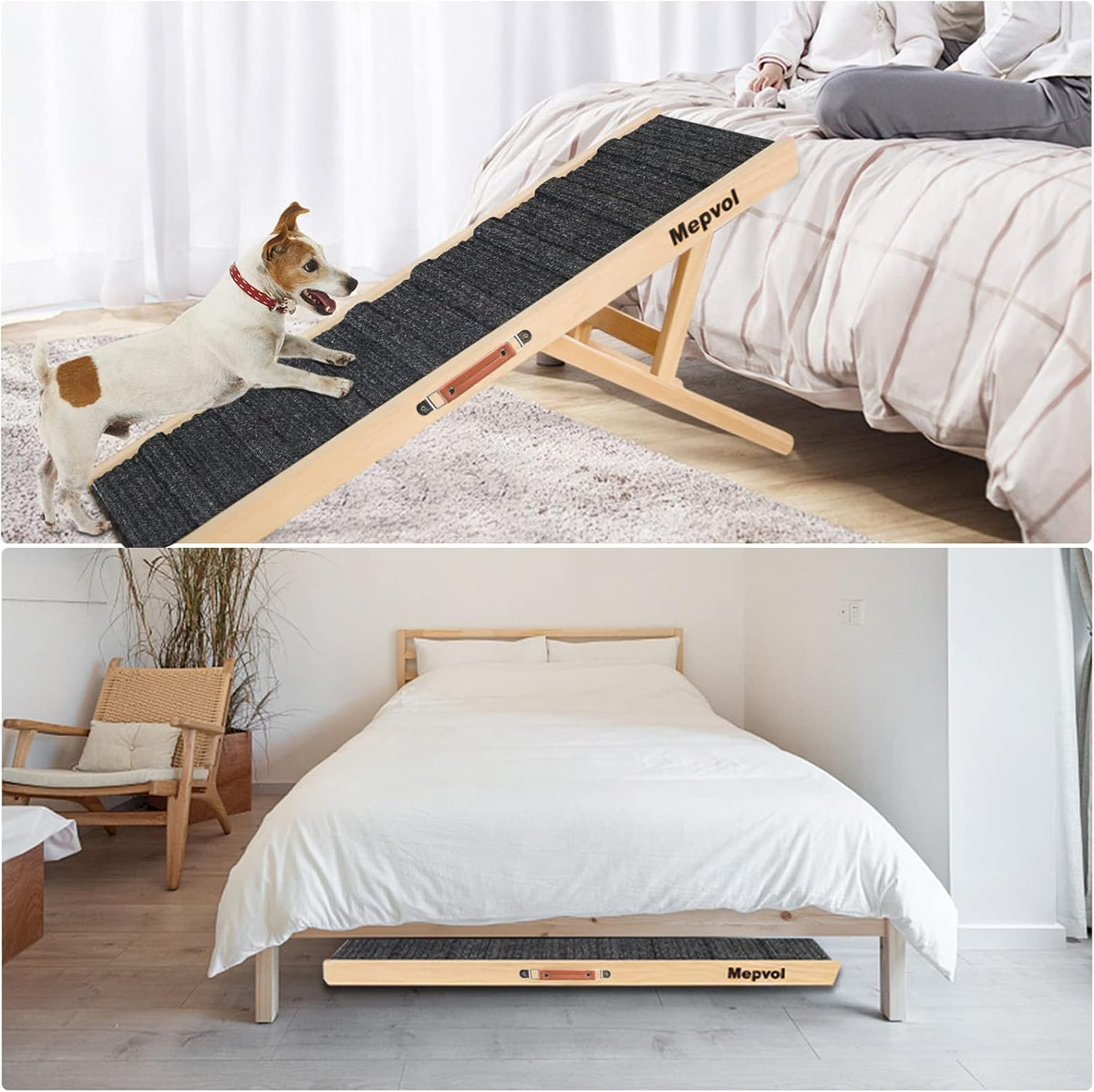 43.5" Long Wooden Pet Ramp with 8 Steps Z273939