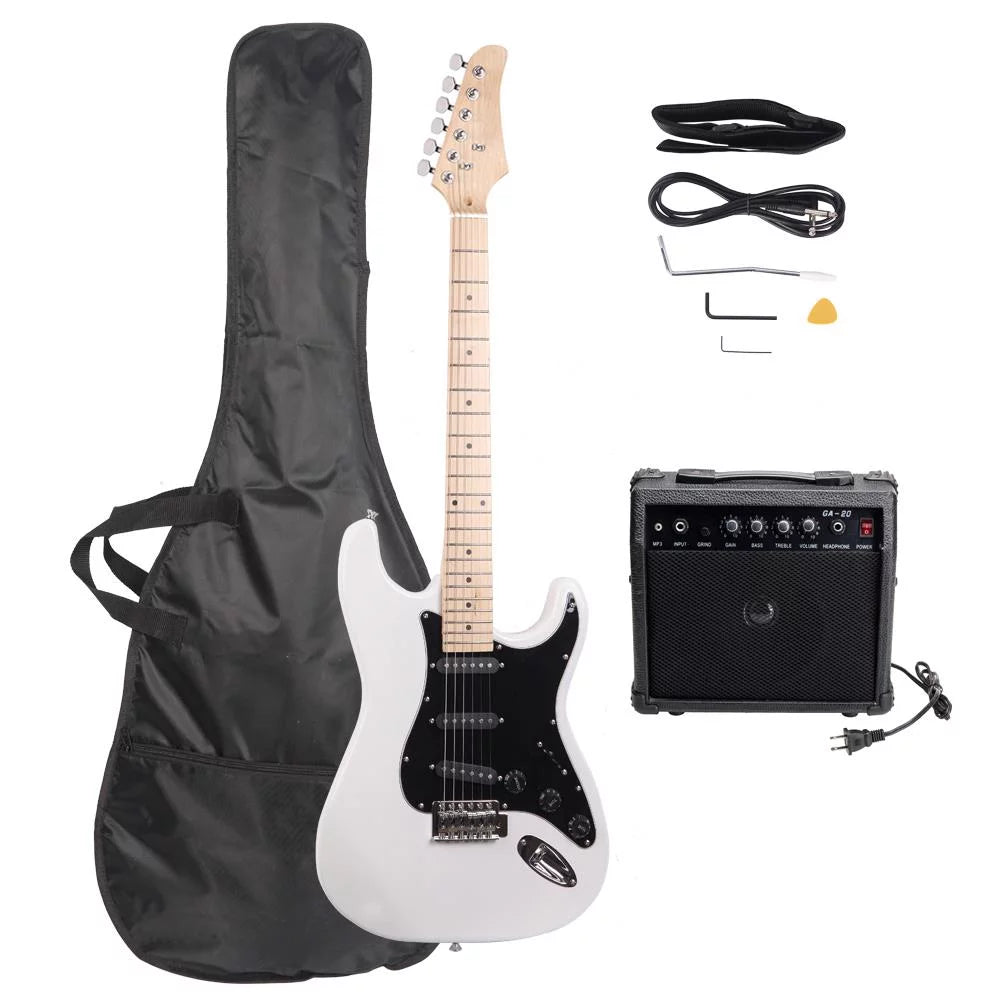 39" 6 String Electric Guitar with Amplifier, Bag, Strap, Tool R2094