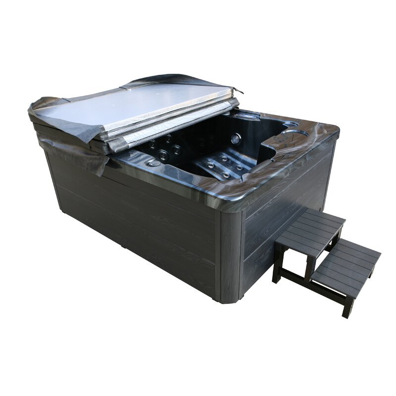 Grey Oak 3-Person Rectangular Acrylic Hot Tub X352327