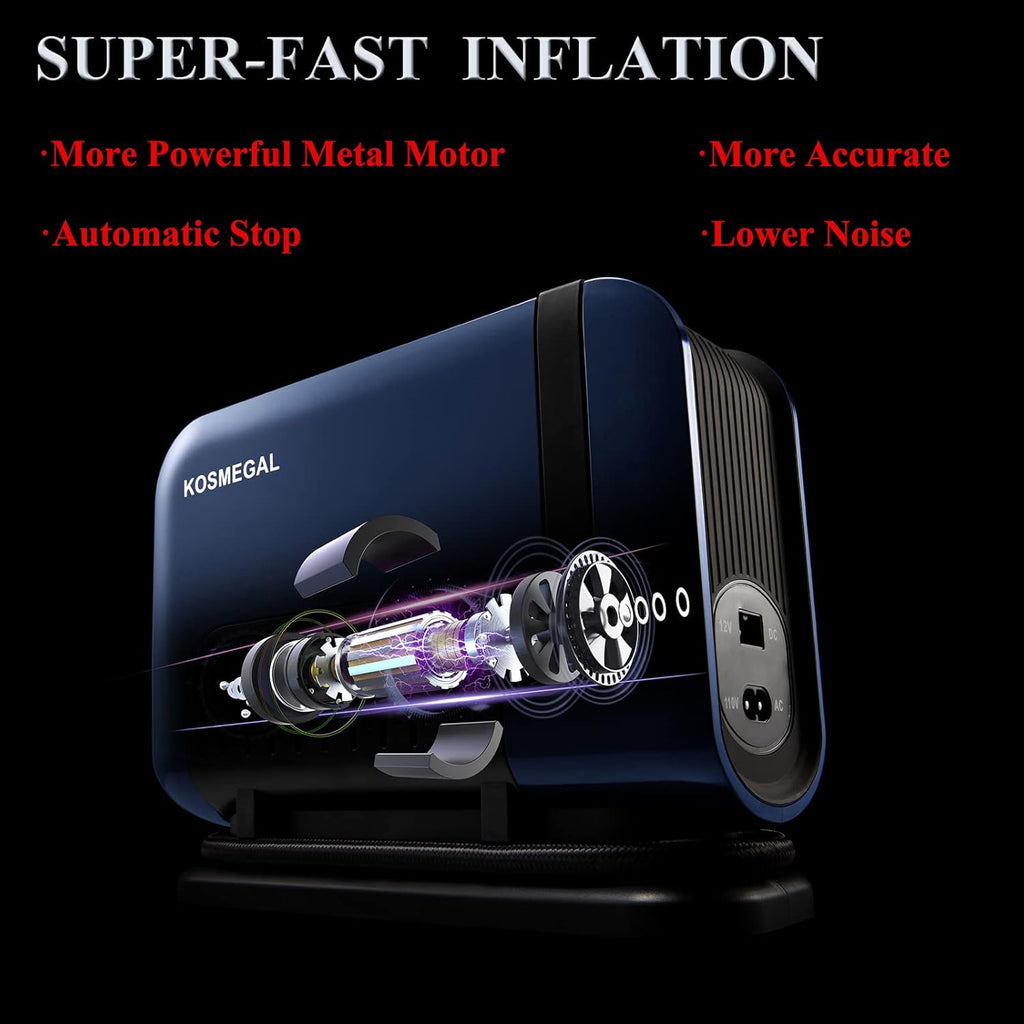 Blue Portable Tire Inflator Air Compressor with Digital Pressure Gauge M94432