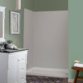 5-Piece Shower Kit in Grey Mosaic with Left Drain Base in White O308694