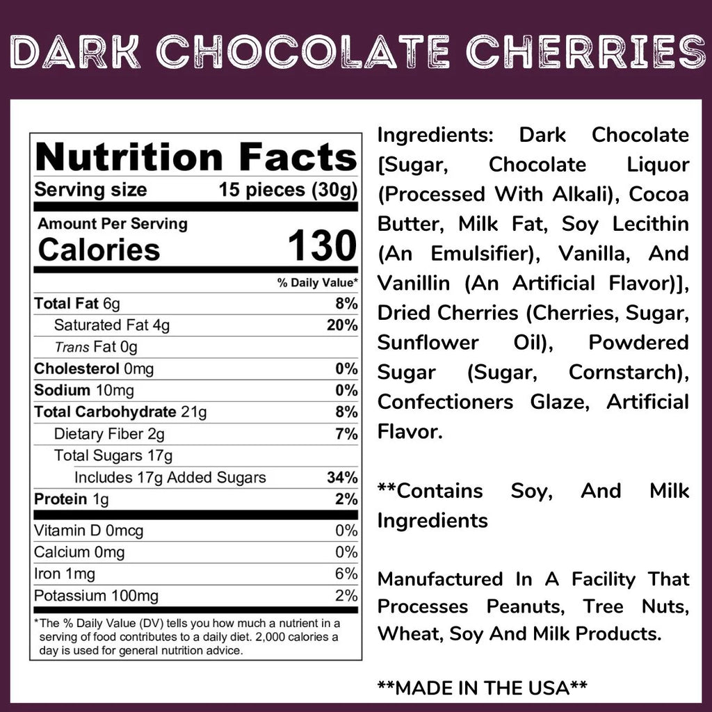 Dark Chocolate Covered Cherries 3.5 Lb Tub C229387