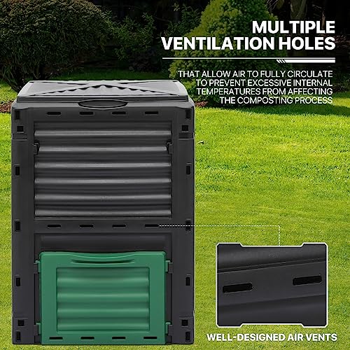 43 Gallon Dual Chamber Compost Tumbler with 2 Sliding Doors Q323973