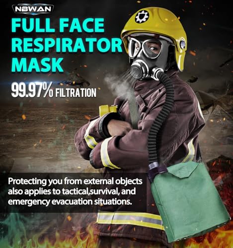 Full Face Gas Mask Respirator with 40mm Activated Carbon Filter W492915