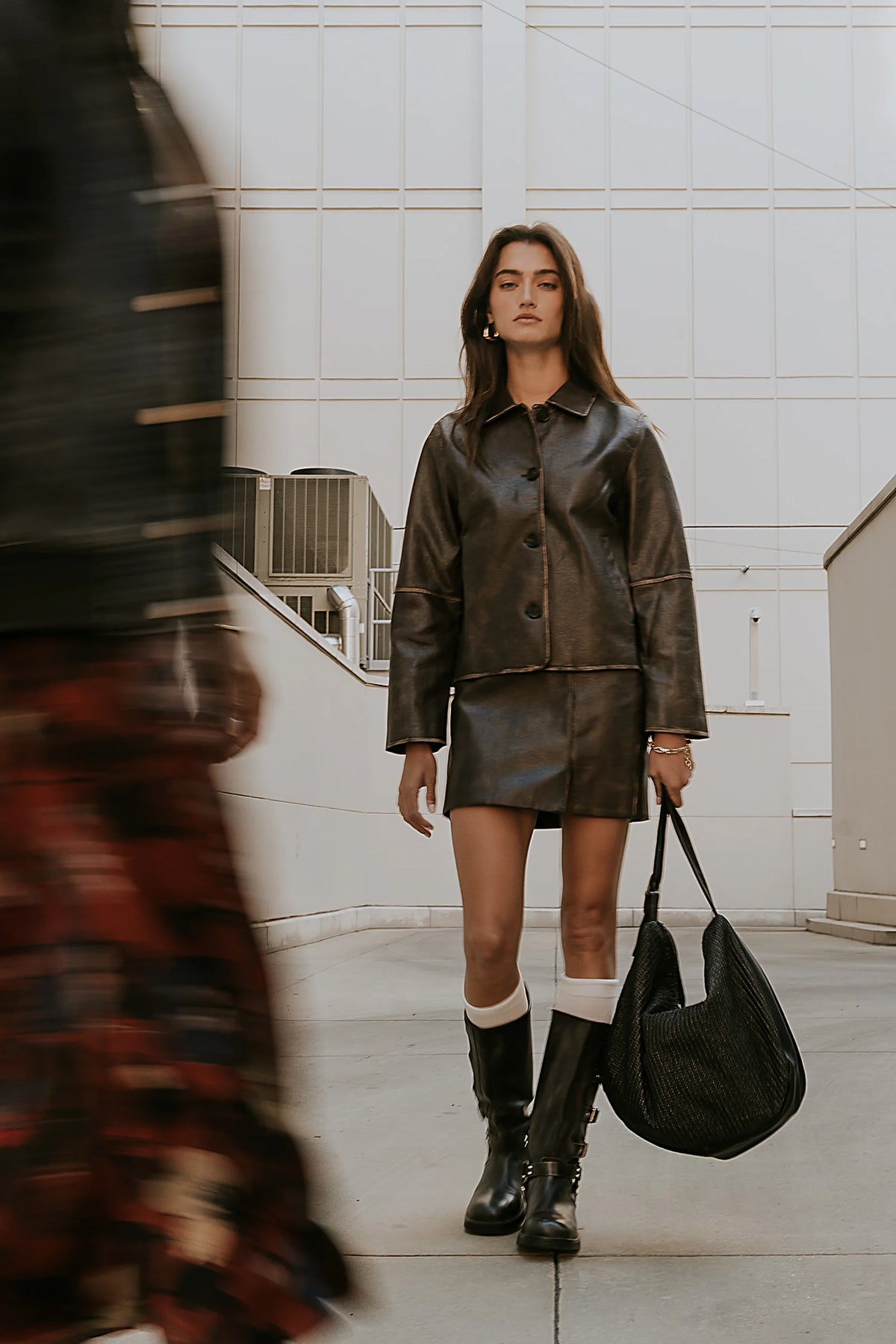 Vegan Leather Mini Skirt L483
