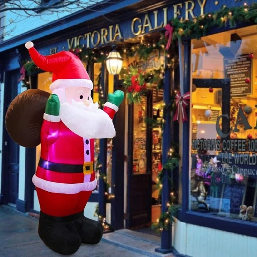 6Ft Christmas Inflatable Santa Claus with LED Lights B9356