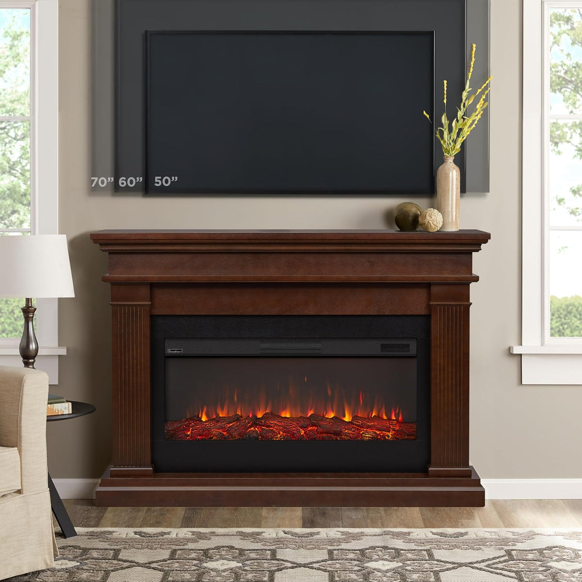 59" Electric Fireplace with Mantel U381999