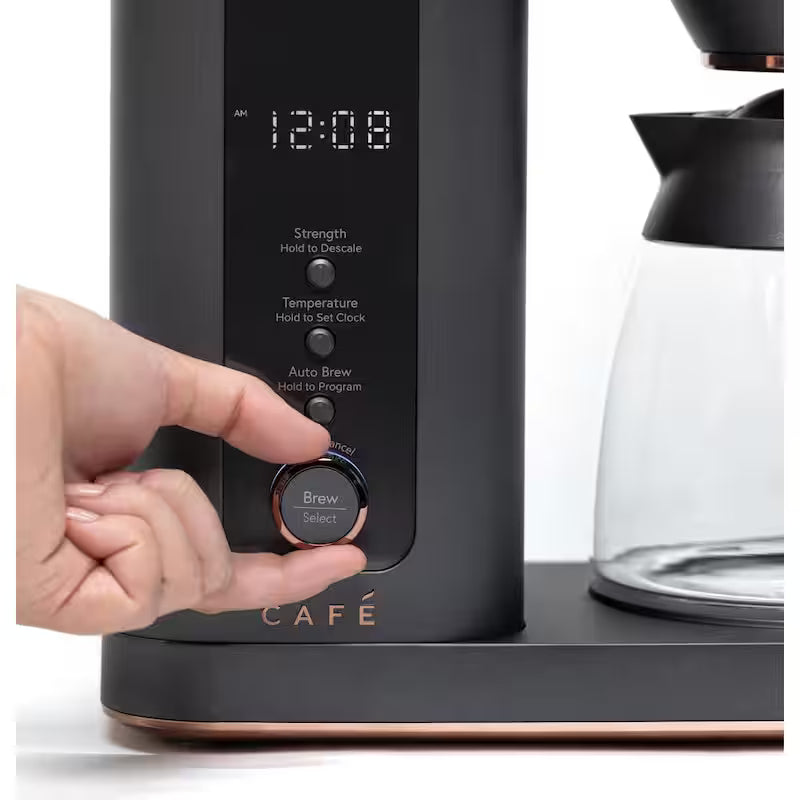 10 Cup Matte Black Drip Coffee Maker with Glass Carafe U729