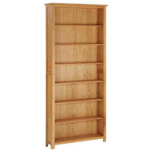 Solid Oak Wood 7-Tier Bookcase U564