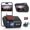 4K+1080P WiFi Dual Dash Cam with 3’’ IPS Screen and 64GB Card L5473