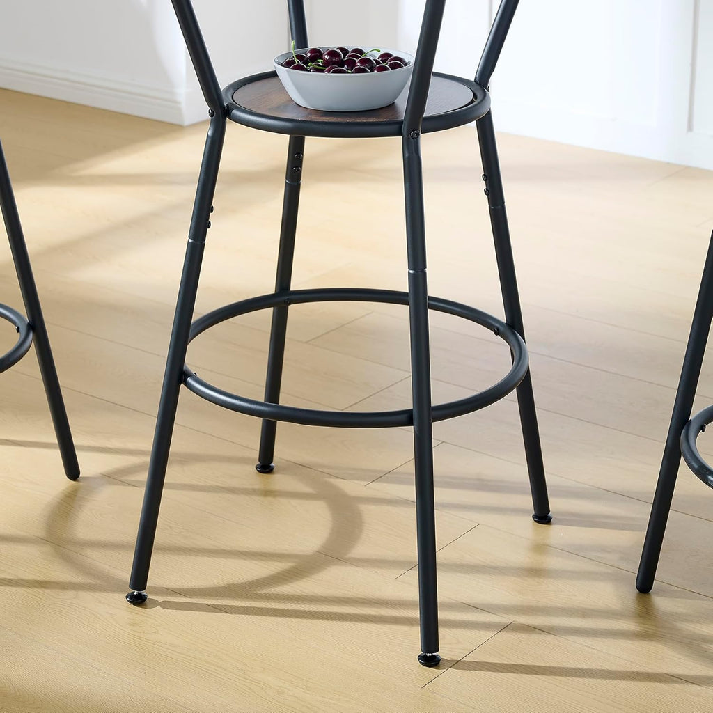 Antique Brown 3-Piece Round Bar Table with 2 Barstools X46193