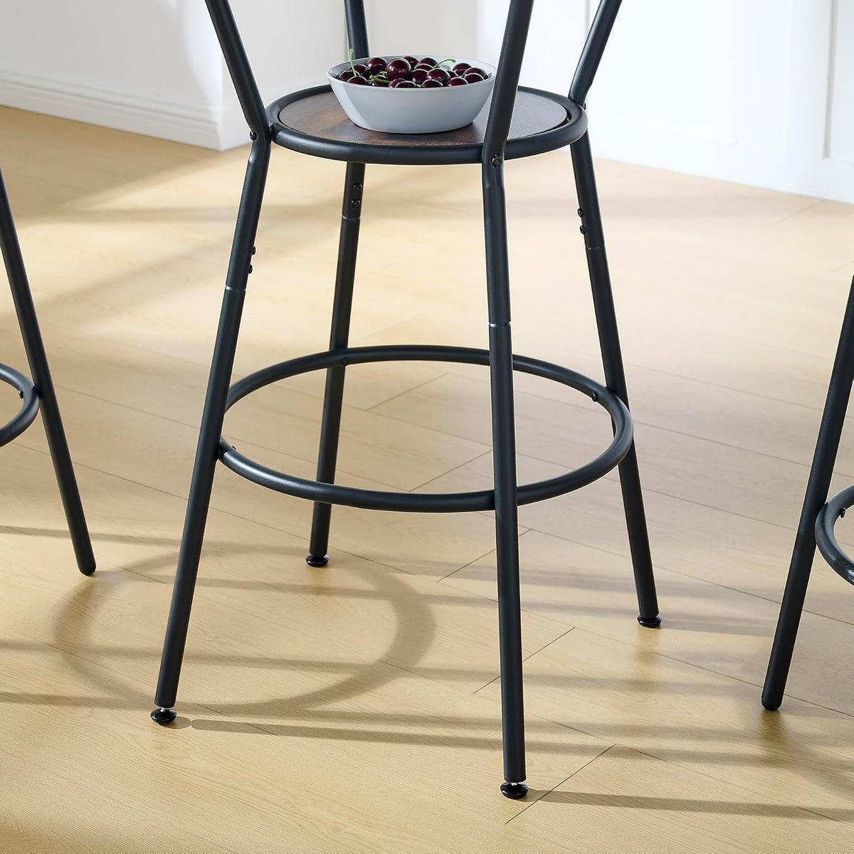 Antique Brown 3-Piece Round Bar Table with 2 Barstools X46193