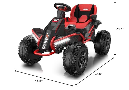 24V 4x4 Ride On Toy with 4x200W Motors, 5MPH, Parent Remote, Wide Adjustable Seat, Headlights, Metal Frame, Shock Absorbers, Green S8847