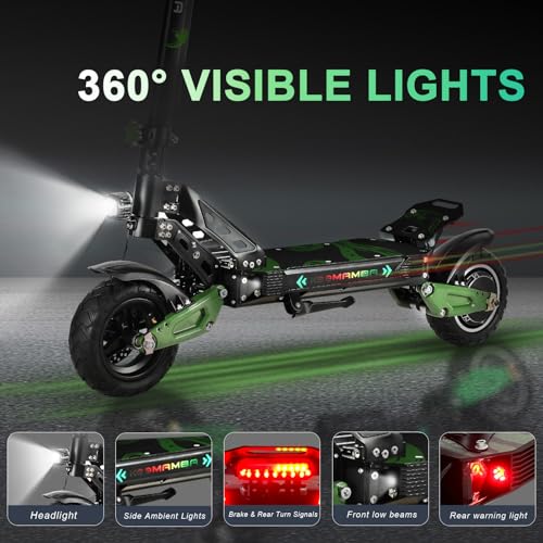 1200W Electric Scooter with 52V Battery, 10" Off Road Fat Tires O948