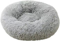 Grey Round Plush Pet Bed W851605