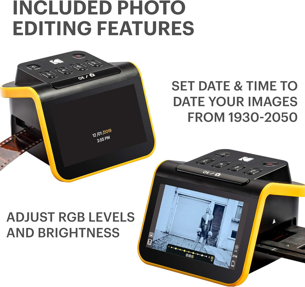 Film and Slide Scanner with 5" LCD Screen, Convert Color & B&W Negatives & Slides 35mm, 126, 110 Film to 22MP JPEG Digital Photos X700