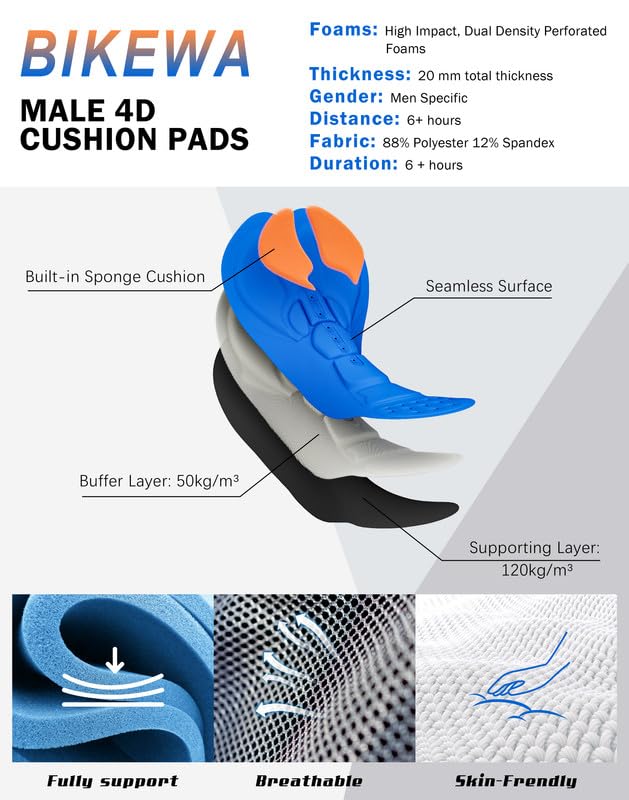 4D Padded Cycling Shorts with Zipper Pockets K934