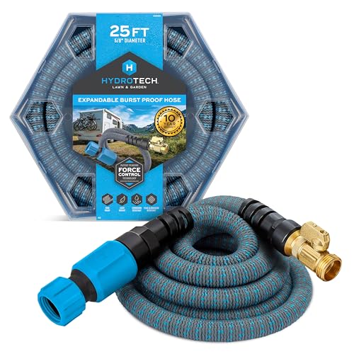 5/8" 25 ft Expandable Garden Hose with Reinforced Latex Core and Solid Brass Fittings L591247