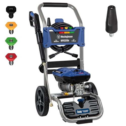 Electric Pressure Washer, 3400 Max PSI, 2.0 Max GPM, Brushless Motor, Onboard Soap Tank, Spray Gun and Wand, 5 Nozzle Set N6634