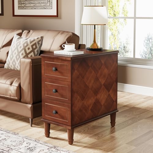 Brown 3 Drawer Narrow End Table U384
