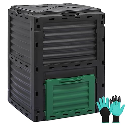 43 Gallon Dual Chamber Compost Tumbler with 2 Sliding Doors Q323973