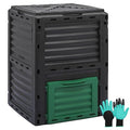 43 Gallon Dual Chamber Compost Tumbler with 2 Sliding Doors Q323973