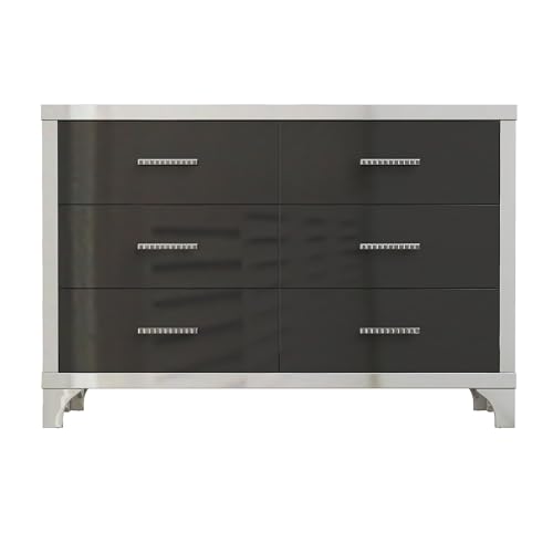 6-Drawer High Gloss Black Dresser W280