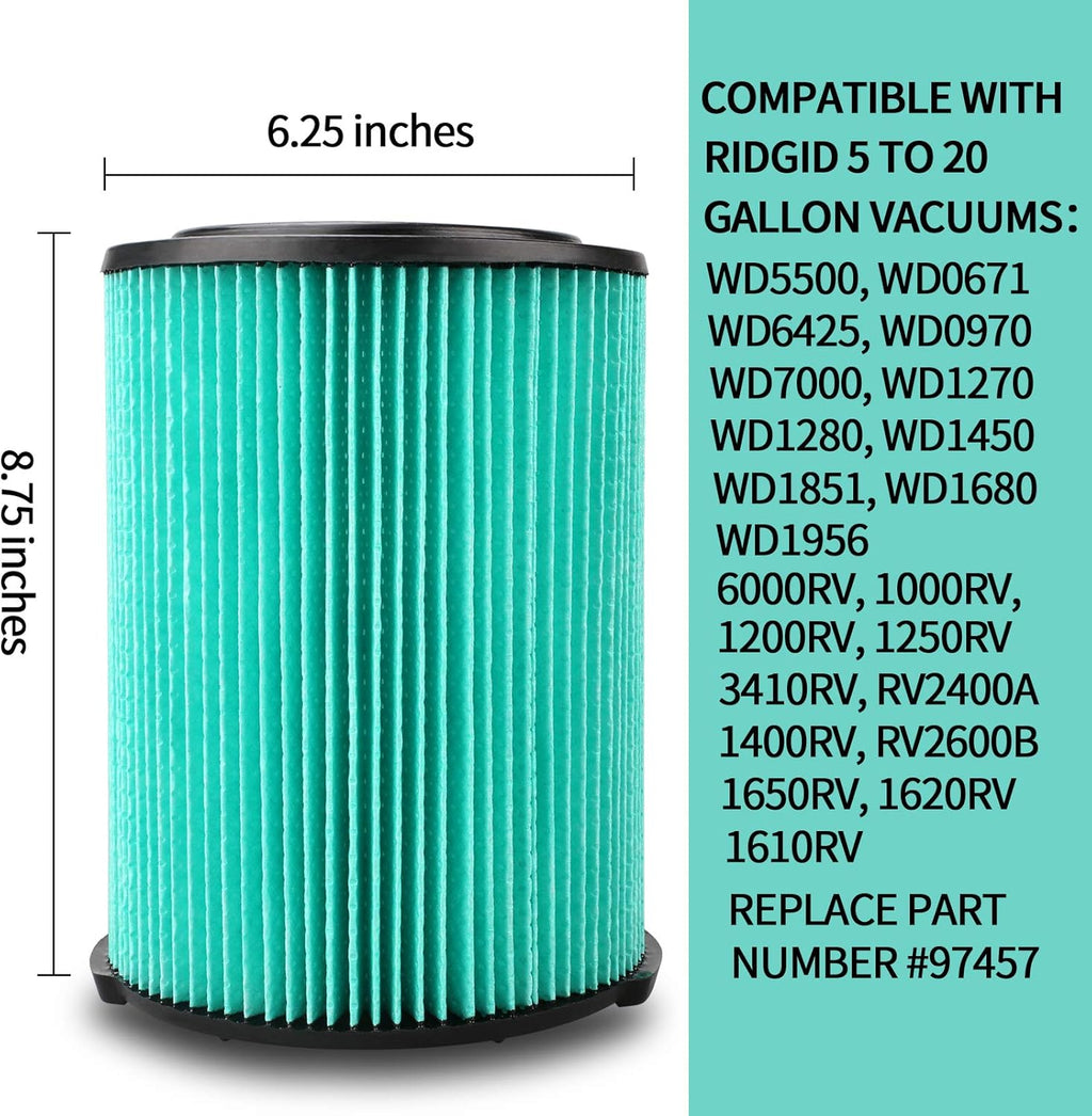 5-Layer Filter for Wet Dry Vac (2 Filters 4 Bags) B395362