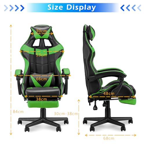 White Gaming Chair with Footrest Z578905
