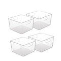 4 Pack Clear Plastic Storage Bins with Handle B2869